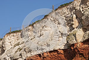 Eroding Cliffs at Hunstanton, Norfolk, UK.