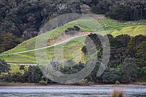 Eroding farmland at tidal river