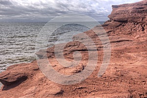 Eroding red sandstone, Prince Edward Island coastline