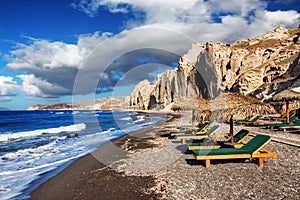 Eros beach on Santorini island photo