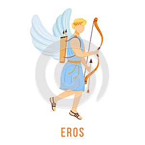 Eros flat vector illustration photo