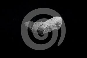 Asteroid Eros orbiting in the outer space. 3d render photo