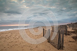 Erosion Fencing on Nags Head Beach in North Carolina