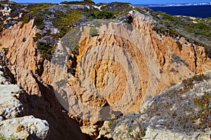 Erosion furrowed coast of Portugal