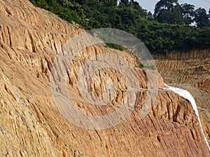 Erosion at ground and slopes is caused by rainfall.