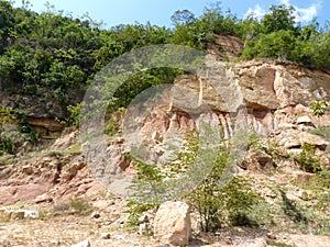 Erosion of the mountain from de road photo