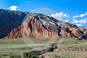 Erosion of mountains in Tien Shan