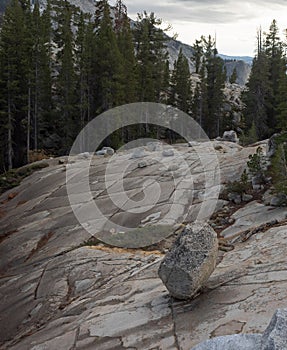 Erosion pattern on granite cliff in Yosemite