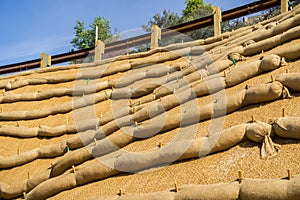 Erosion prevention on the slopes of a mountain