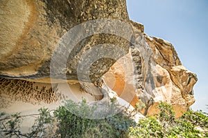Erosion on the rock and Mount Arabi, Yecla, Murcia, Spain