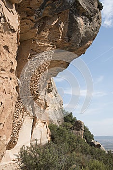 Erosion on the rock and Mount Arabi, Yecla, Murcia, Spain photo