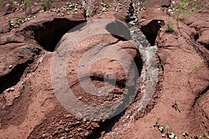 Erosion of rocks