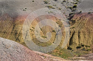 Erosion of Rolling Yellow Mounds in South Dakota