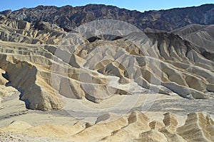 Erosional landscape of Zabriskie Point, east of Death Valley, California, US