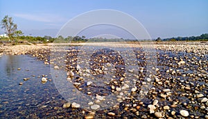 erosional Stone in the River. photo