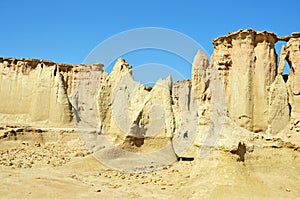 Erosive natural manuments of Stars Valley, Qeshm Island, Iran