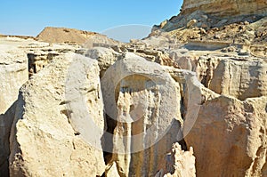 Erosive natural manuments of Stars Valley, Qeshm Island, Iran