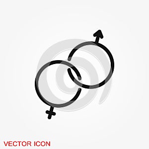 Erotic icon for adult only content, flat illustration