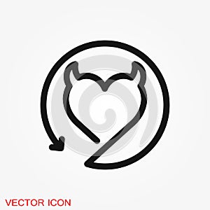 Erotic icon for adult only content, flat illustration