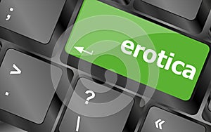 Erotica button on computer pc keyboard key photo