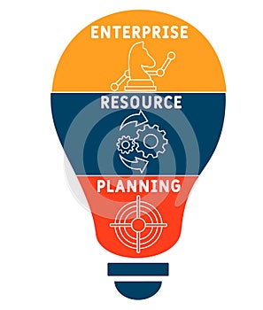 Erp  - enterprise resource planning business concept background.
