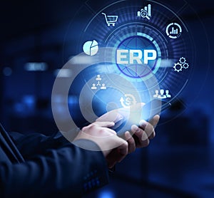 ERP enterprise resource planning business internet technology concept
