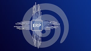 ERP - Enterprise resource planning business and modern technology concept on virtual screen