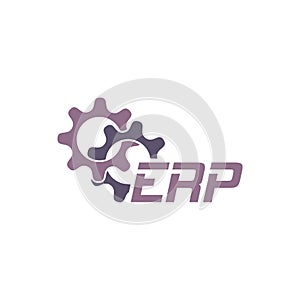 ERP, enterprise resource planning icon isolated on white background