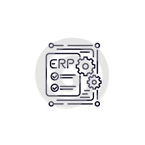 ERP, enterprise resource planning icon, line