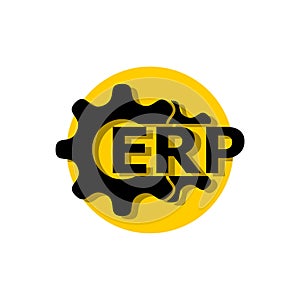 ERP enterprise resource planning icon, sign, logo