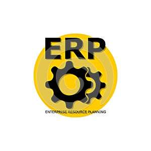 ERP enterprise resource planning icon, sign, logo