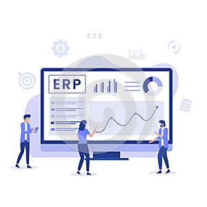 ERP Enterprise resource planning illustration concept