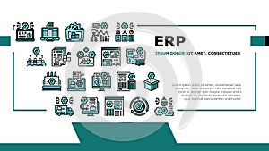 Erp Enterprise Resource Planning Landing Header Vector