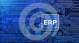 ERP Enterprise Resources planning software system business process automation concept