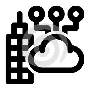 ERP Cloud, SaaS Platform Outline Icon