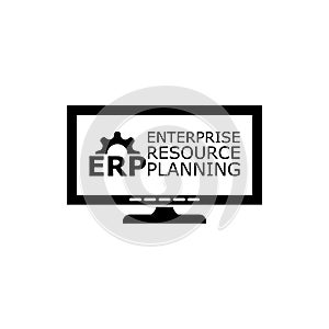 ERP system, Enterprise resource planning icon isolated on white background
