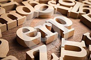 ERP Wood Letters Enterprise Resource Planning