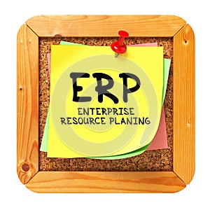 ERP. Yellow Sticker on Bulletin.