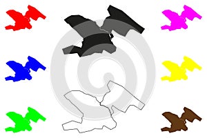 Errachidia city (Kingdom of Morocco) map vector illustration, scribble sketch Ksar es-Souk map