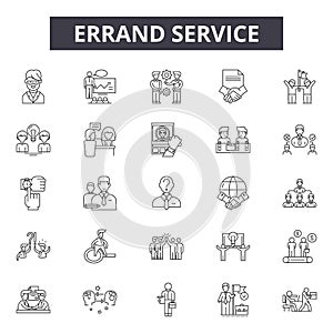 Errand service line icons, signs, vector set, outline illustration concept
