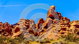 Erratic rock formation in the Valley of Fire State Park in Nevada, USA