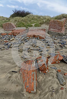 Erroded Brick remains of Old Lighthouse Base