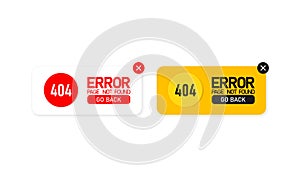 Error 404 icon set. Page not found. Message about a problem. Warning. Vector on isolated white background. EPS 10