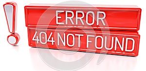 Error 404 Not Found - 3d banner, on white background
