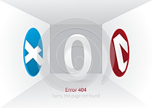 Error 404 page layout design. portal, which disappears page. web page creative concept and message