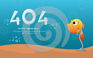 Error 404 page layout vector design. Website 404 page creative concept.