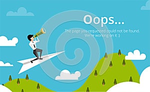 Error 404 page layout vector design. Website 404 page creative concept.