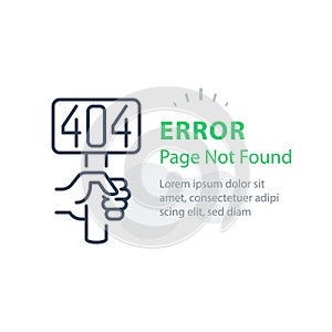 Error 404 page not found concept illustration, webpage banner
