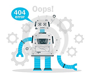 Error 404 robot concept