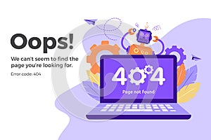 Error 404 unavailable web page. File not found concept